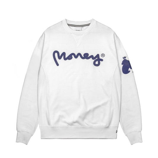 White - Front - Money Unisex Adult Ape Knitted Logo Long-Sleeved Sweatshirt