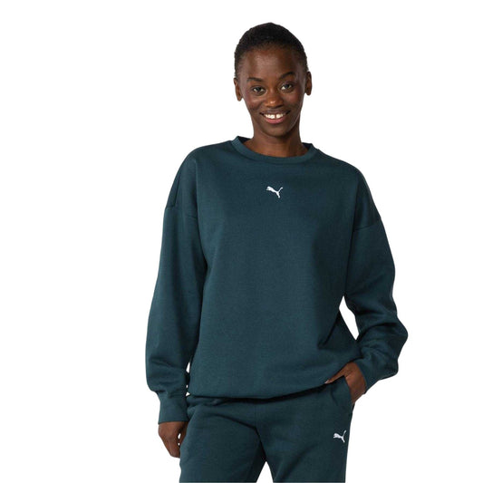 Green - Front - Puma Womens-Ladies Oversized Sweatshirt