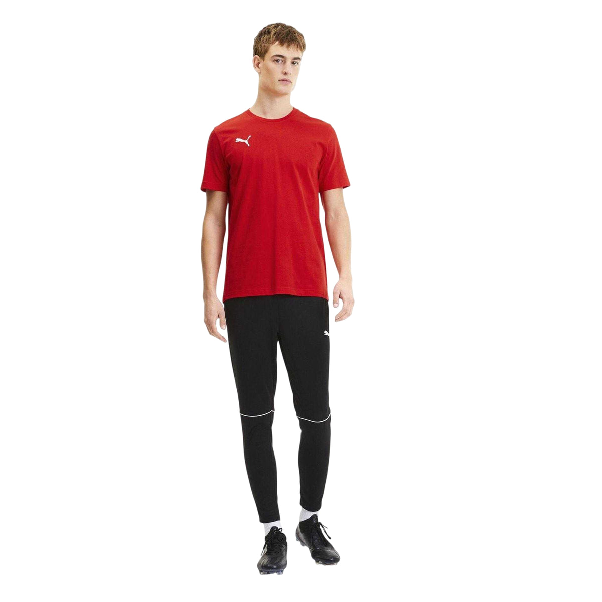Red - Pack Shot - Puma Mens TeamGoal 23 Casuals Cotton T-Shirt