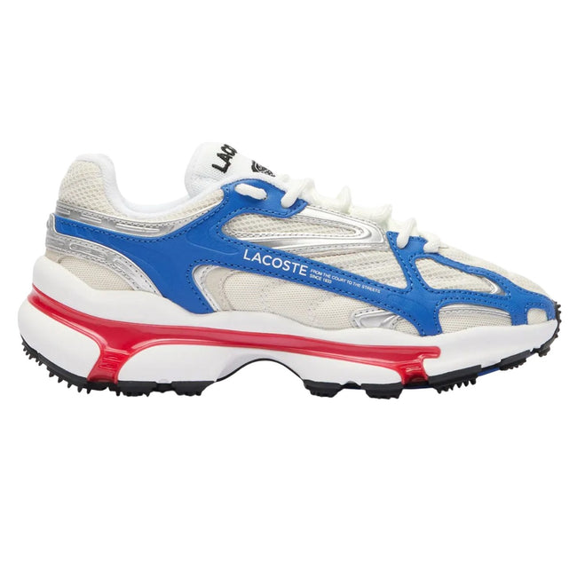 White-Red - Side - Lacoste Womens-Ladies L003 2K24 Trainers