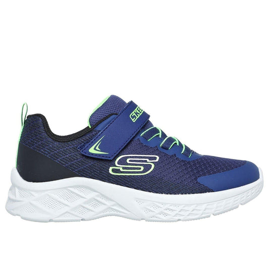 Navy - Front - Skechers Childrens-Kids Microspec II-Zovrix Mesh Trainers