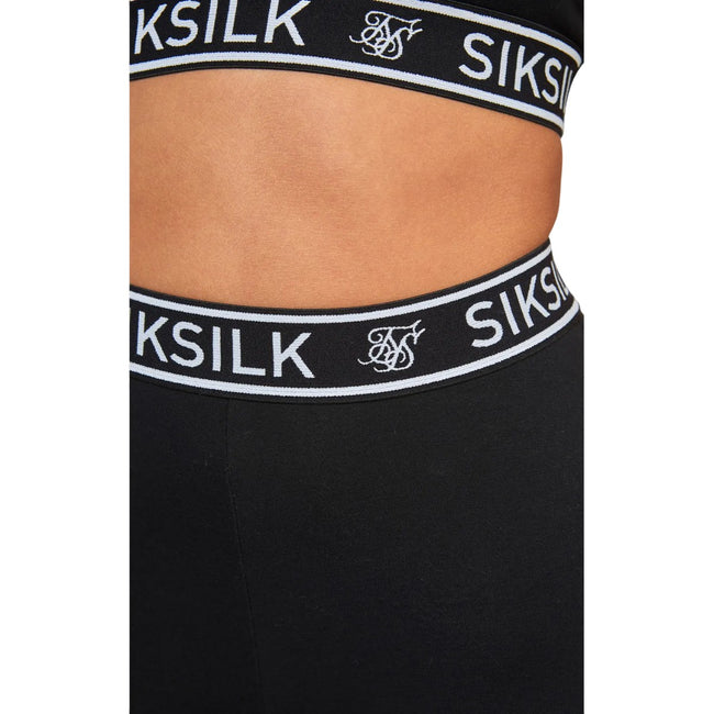 Black - Side - SikSilk Womens-Ladies Essential Tape Sports Bra