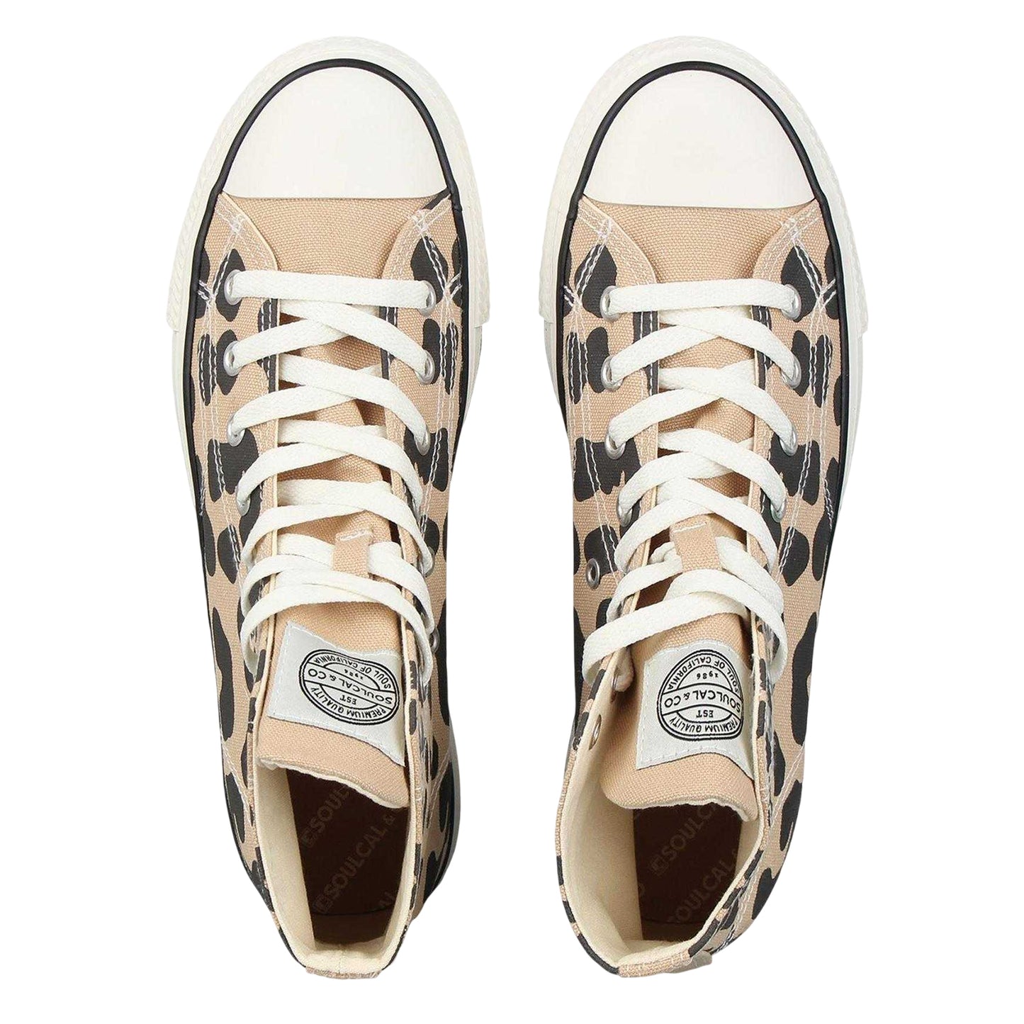 Brown - Side - SoulCal Womens-Ladies Leopard Print High-top Trainers