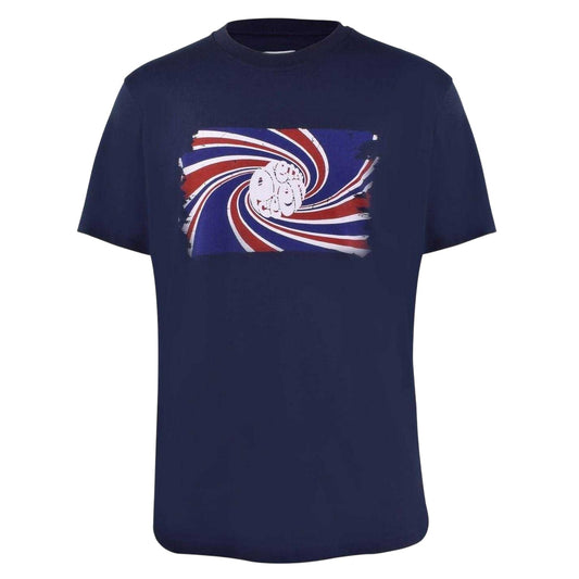 Navy - Front - Pretty Green Mens Swirl Logo T-Shirt