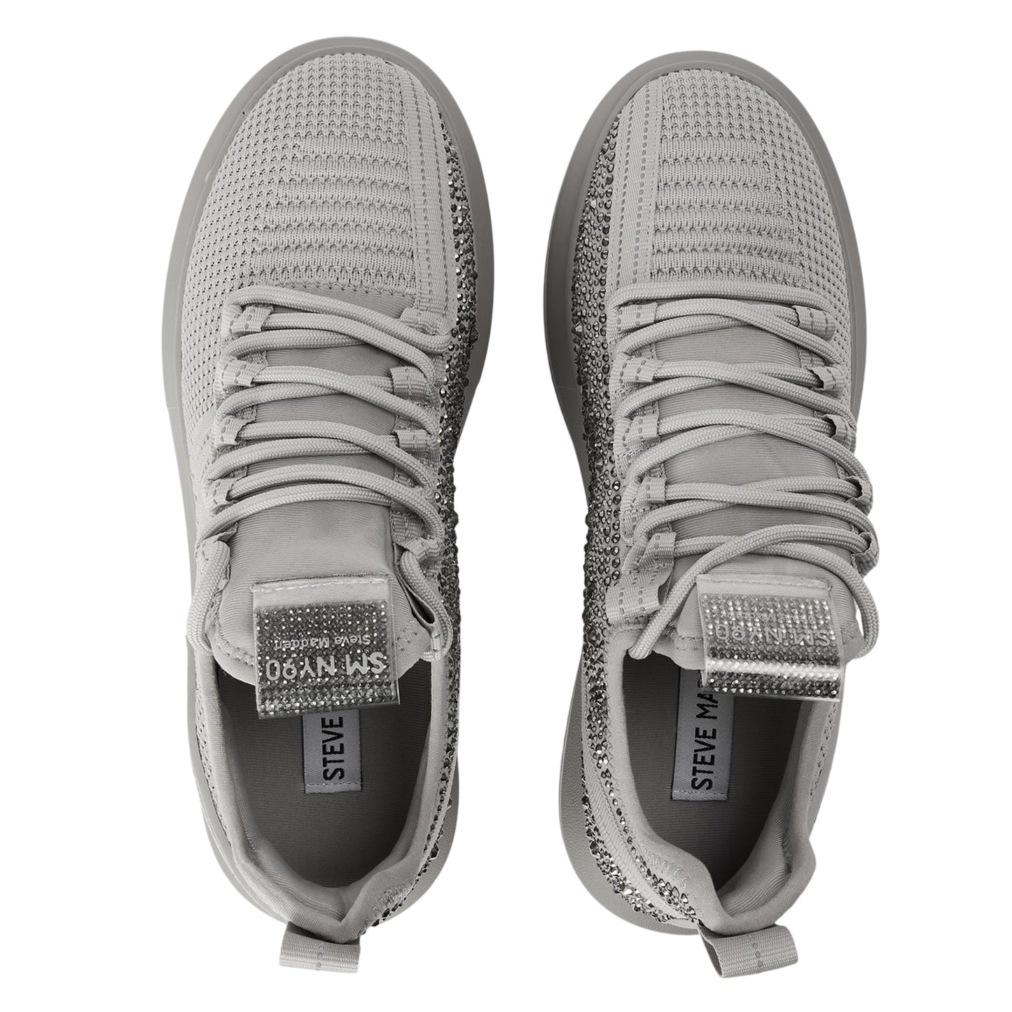 Grey - Side - Steve Madden Womens-Ladies Glorya Trainers
