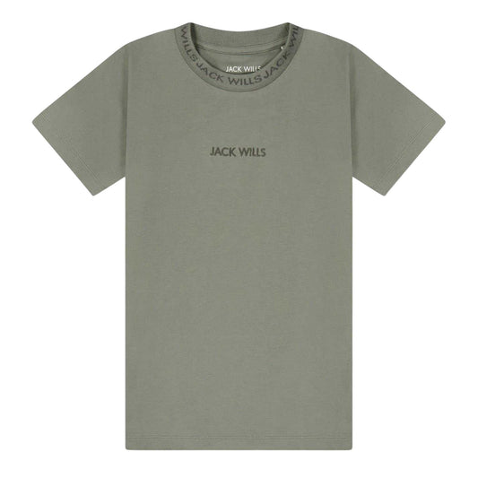 Washed Khaki - Front - Jack Wills Boys Jacquard T-Shirt