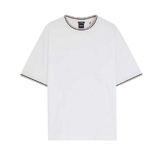 White - Front - Boss Mens Plain Woven T-Shirt