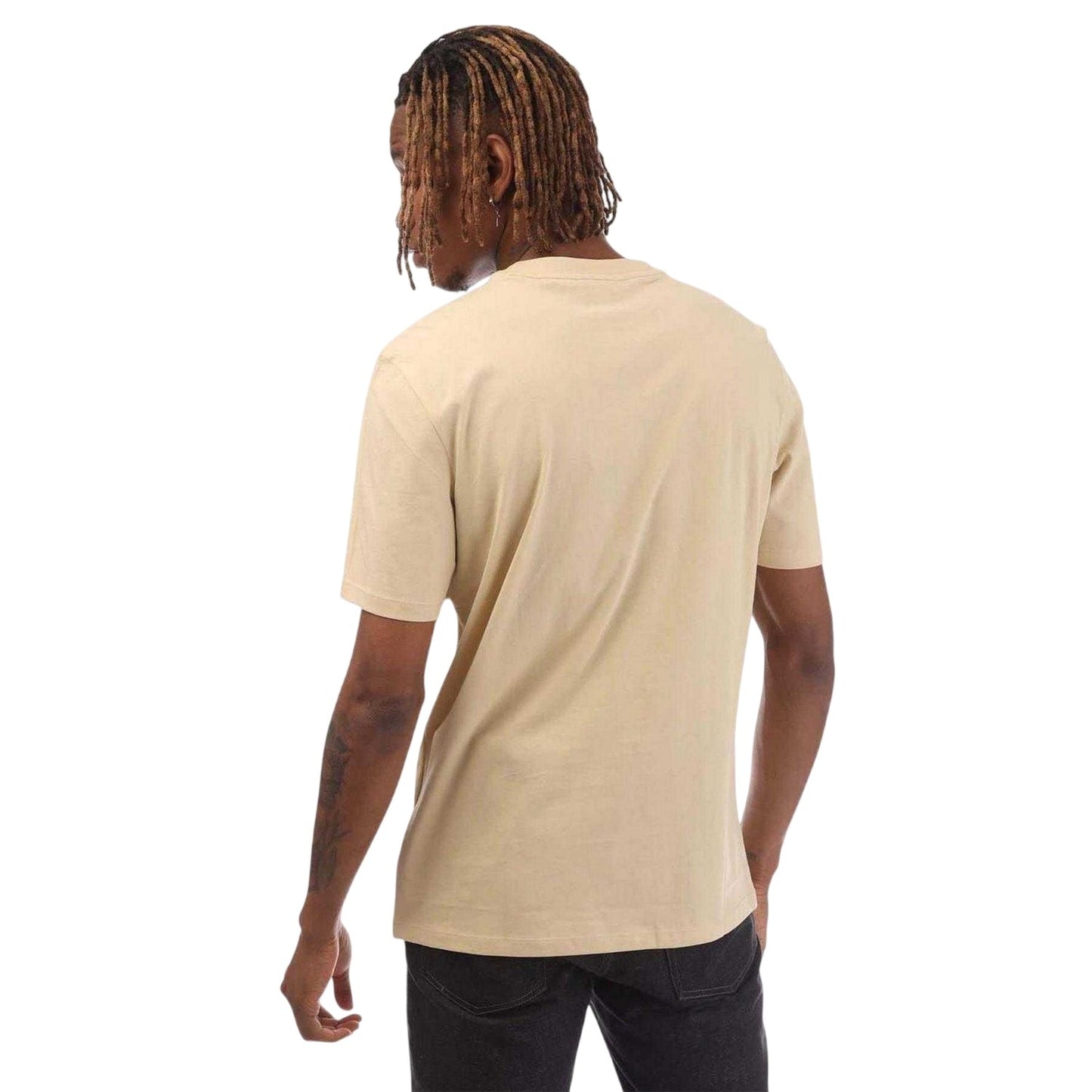 Beige - Back - Hugo Mens Dero222 Regular T-Shirt