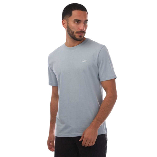Blue - Front - Hugo Mens Dero222 Regular T-Shirt