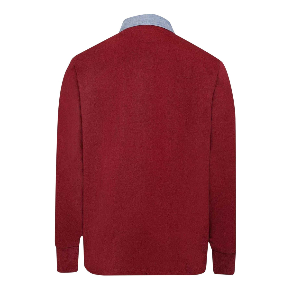 Red - Back - Gant Mens Rugger Chambray Regular Polo Sweatshirt