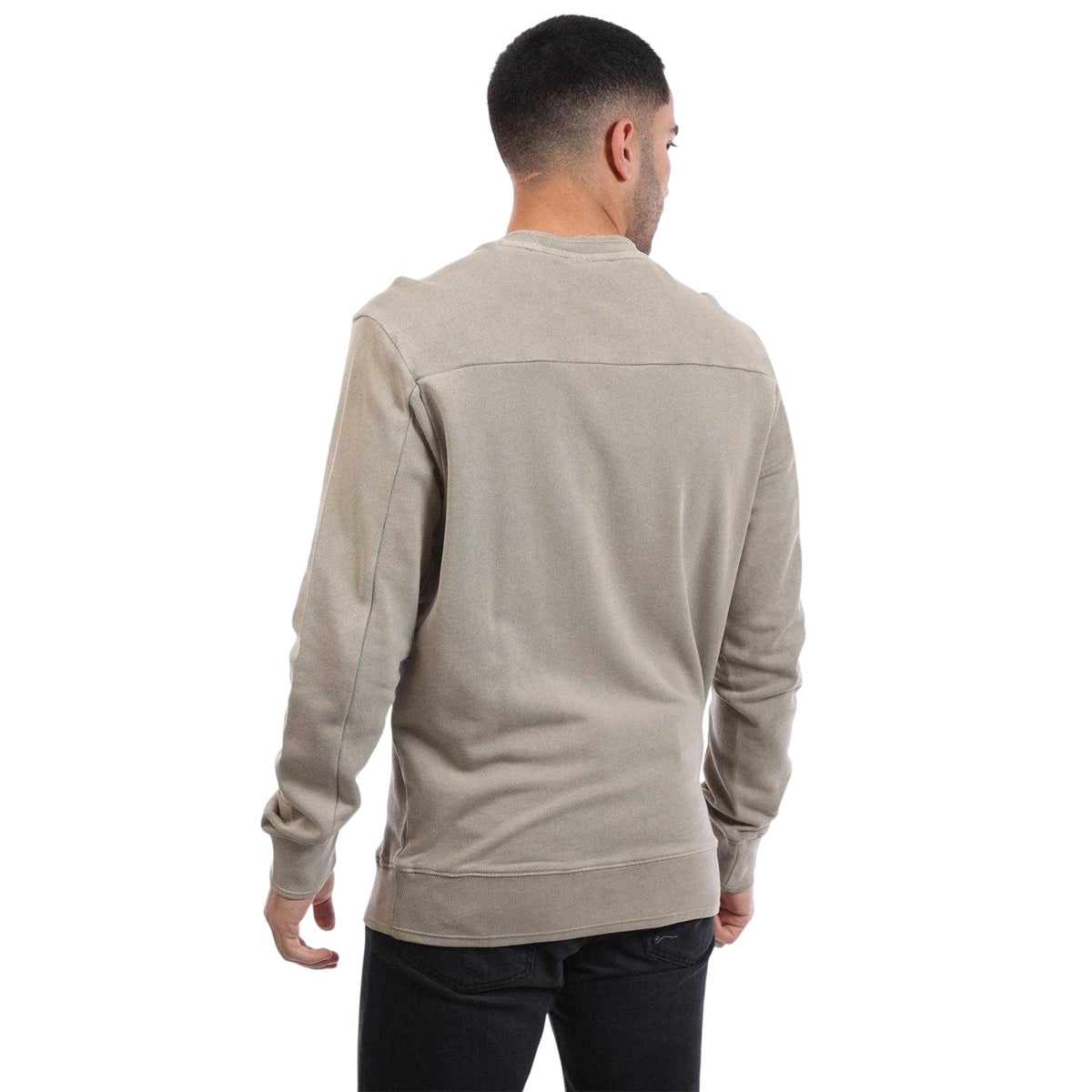 Beige - Back - Lyle & Scott Mens Dyed Crew Neck Sweatshirt