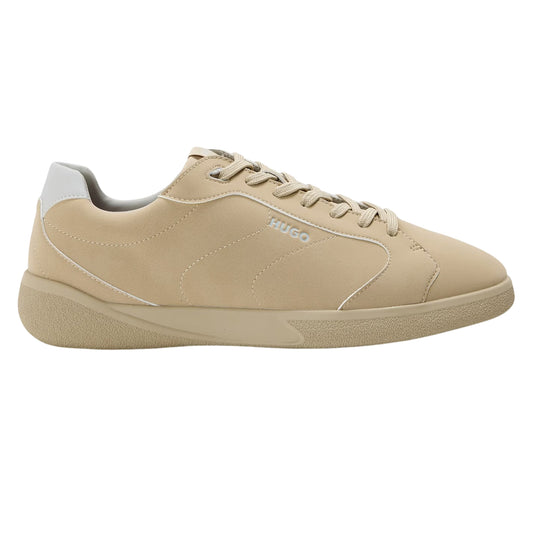 Medium Beige - Front - Hugo Mens Suede Trainers
