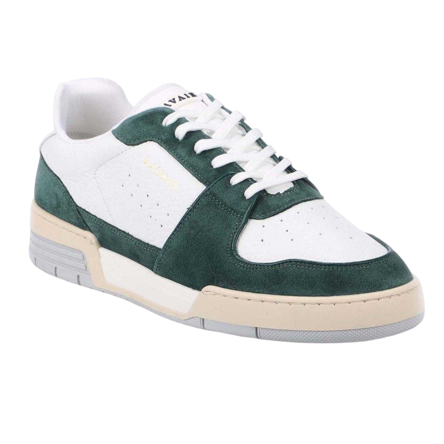 White-Green - Lifestyle - Lavair Mens Vadum Grain Leather Trainers