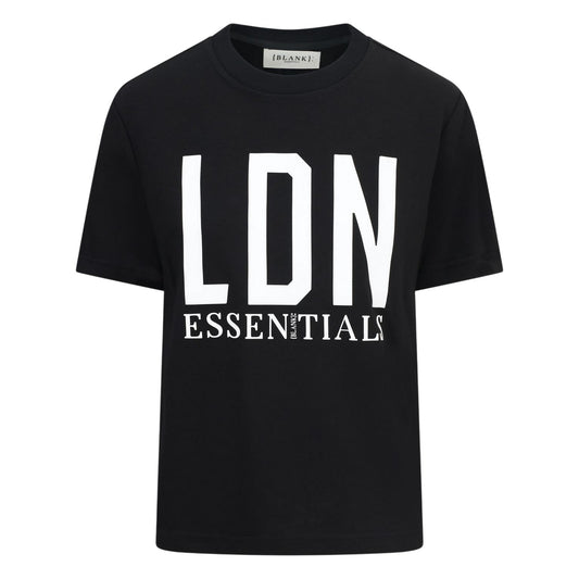 Black - Front - Blank Essentials Womens-Ladies London Oversized T-Shirt