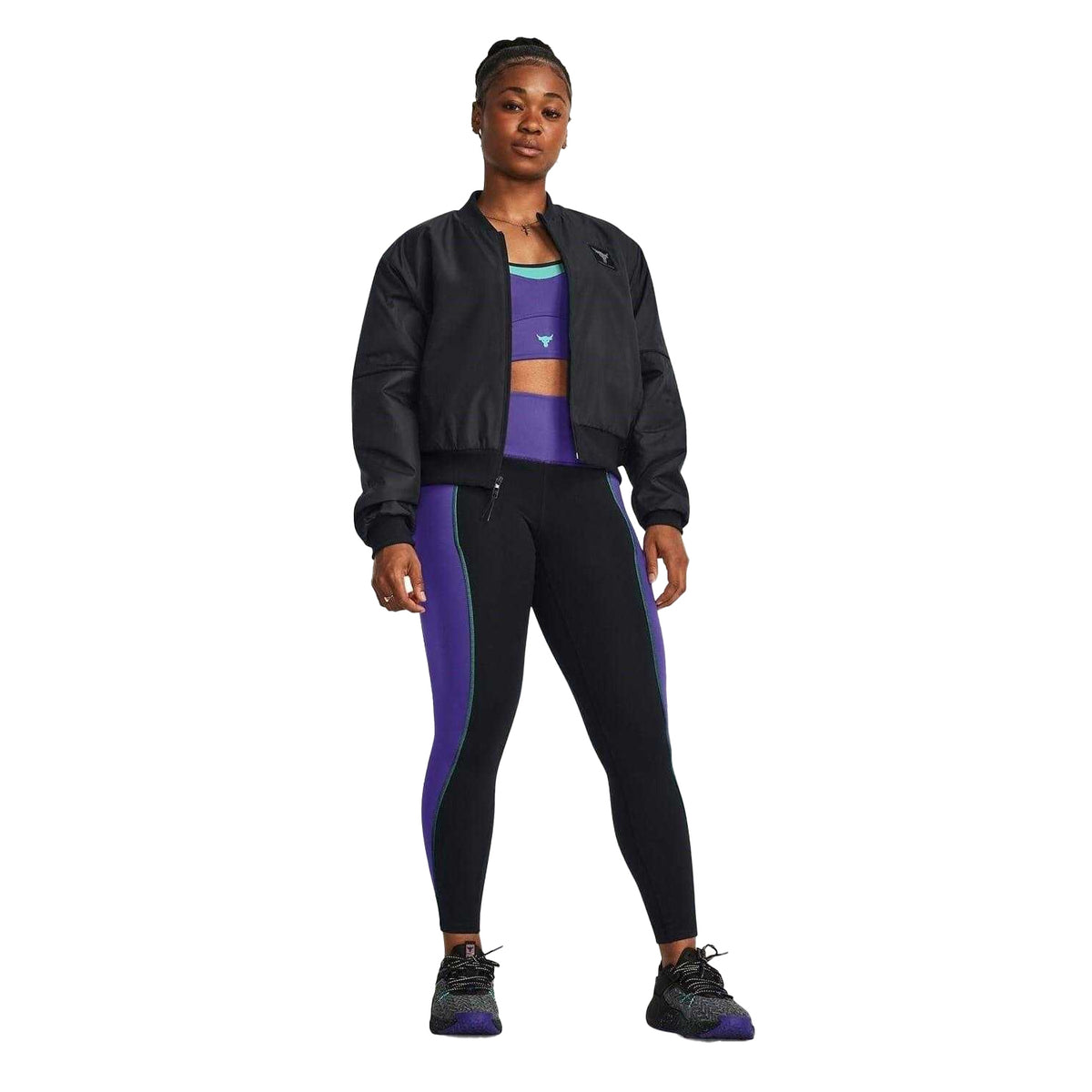 Black - Lifestyle - Under Armour Womens-Ladies Collared Relaxed Fit Bomber Jacket