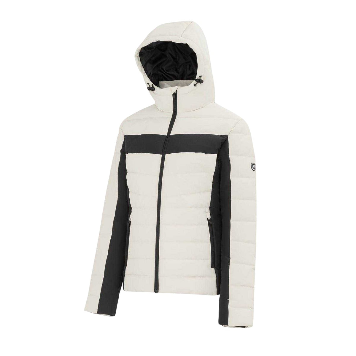 Cream-Black - Side - Nevica Womens-Ladies Moritz Jacket
