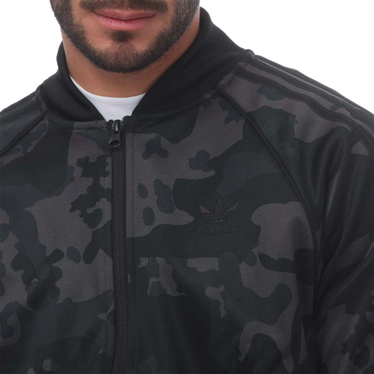 Black - Lifestyle - Adidas Mens SSTR Camouflage Slim Track Top