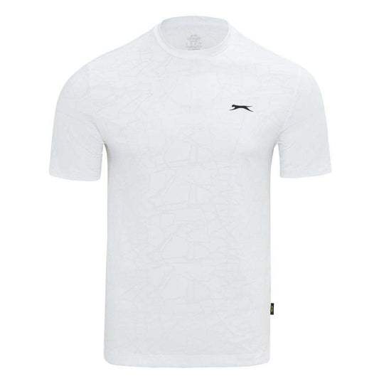 White - Front - Slazenger Mens Logo Knitted T-Shirt