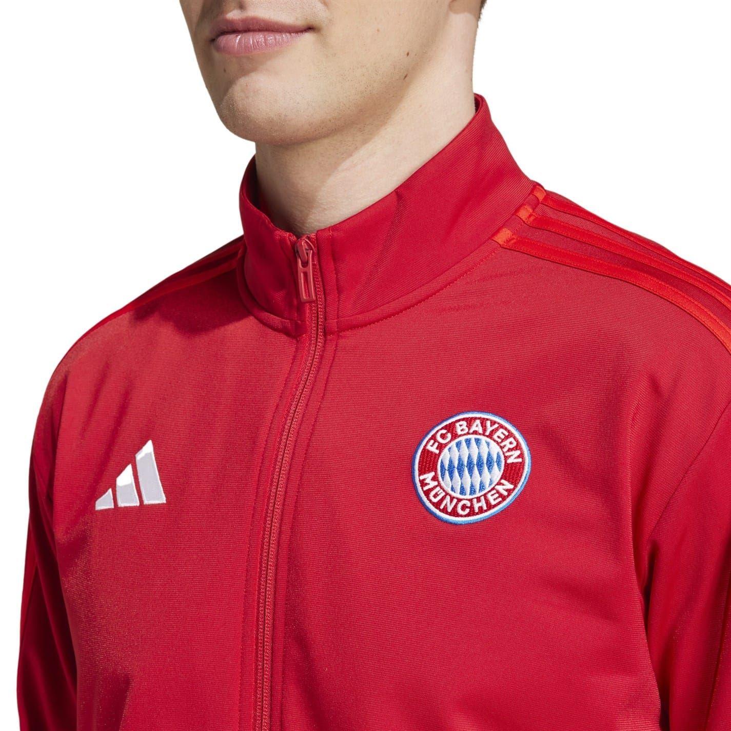 Red - Pack Shot - Adidas Mens 2024-2025 FC Bayern Munich Recycled Polyester Track Top