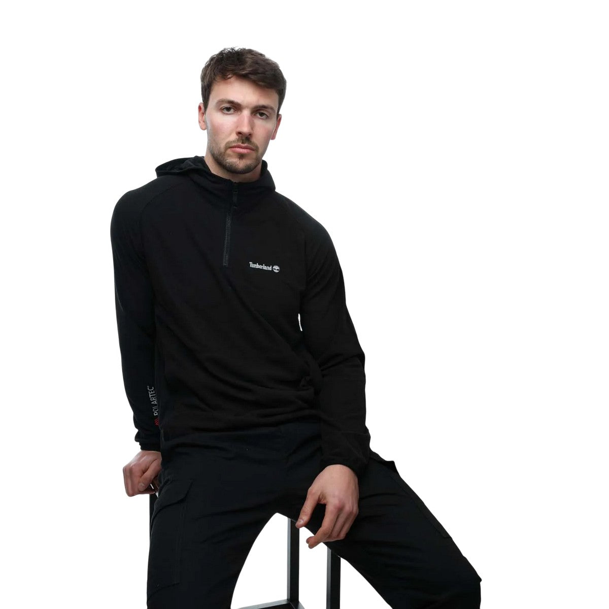 Black - Lifestyle - Timberland Mens Kearsage Polartech Quarter Zip Fleece Top