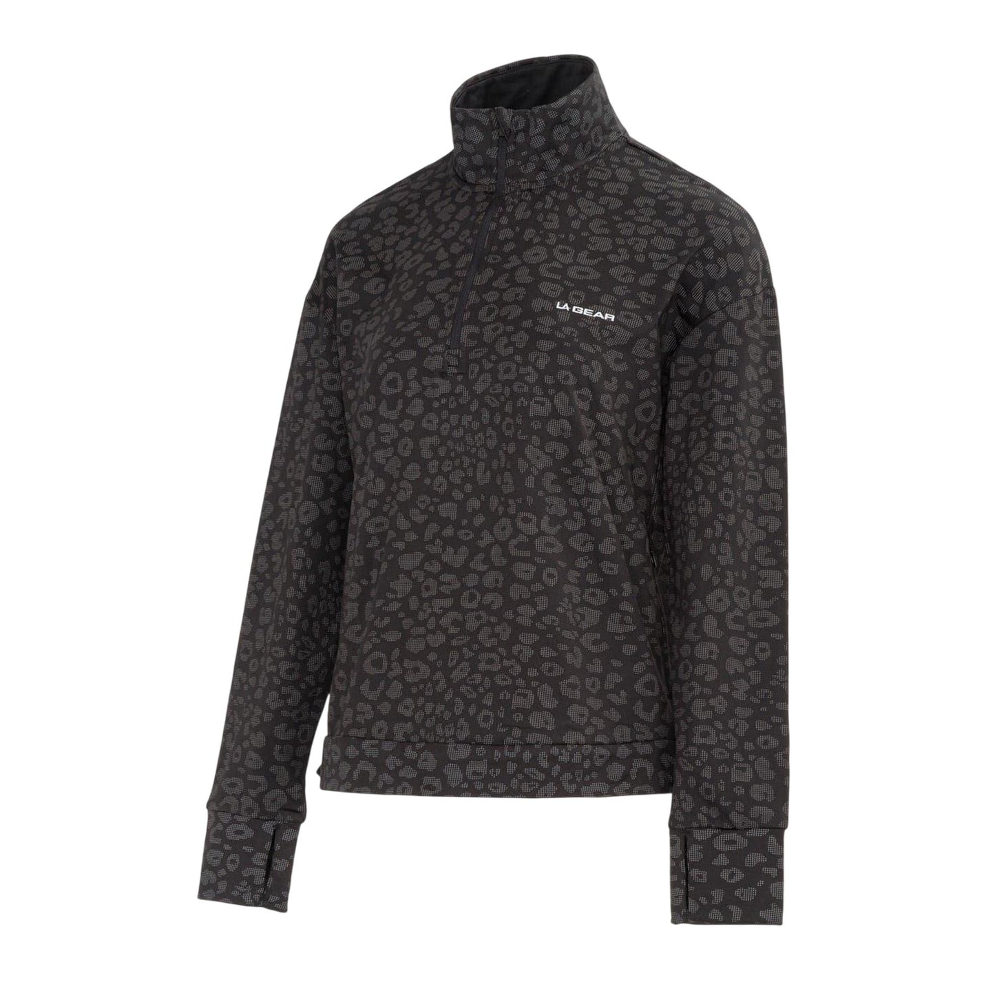 Black - Side - LA Gear Womens-Ladies Half Zip Sweatshirt