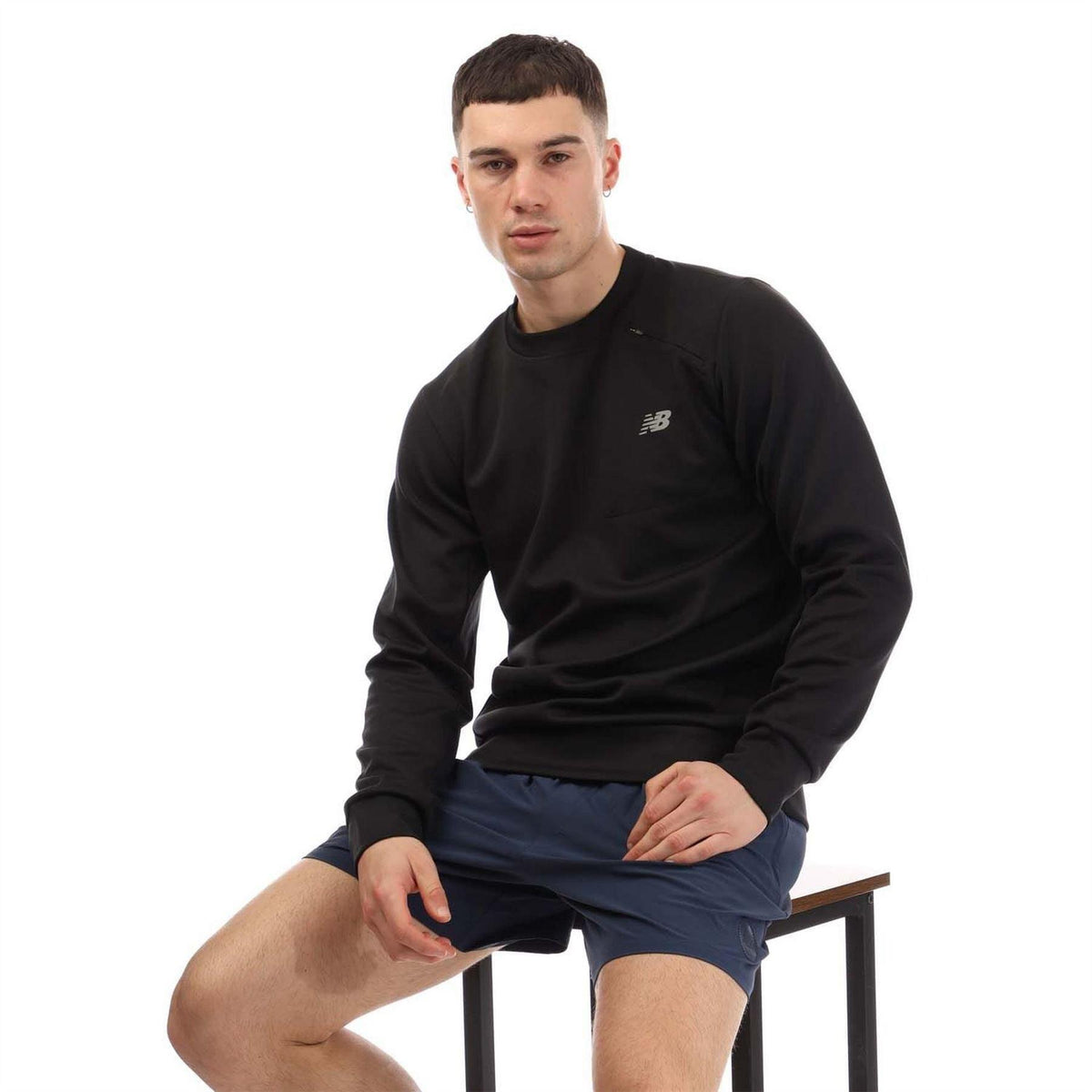 Black - Lifestyle - New Balance Mens Crew Neck Athletic Sweatshirt