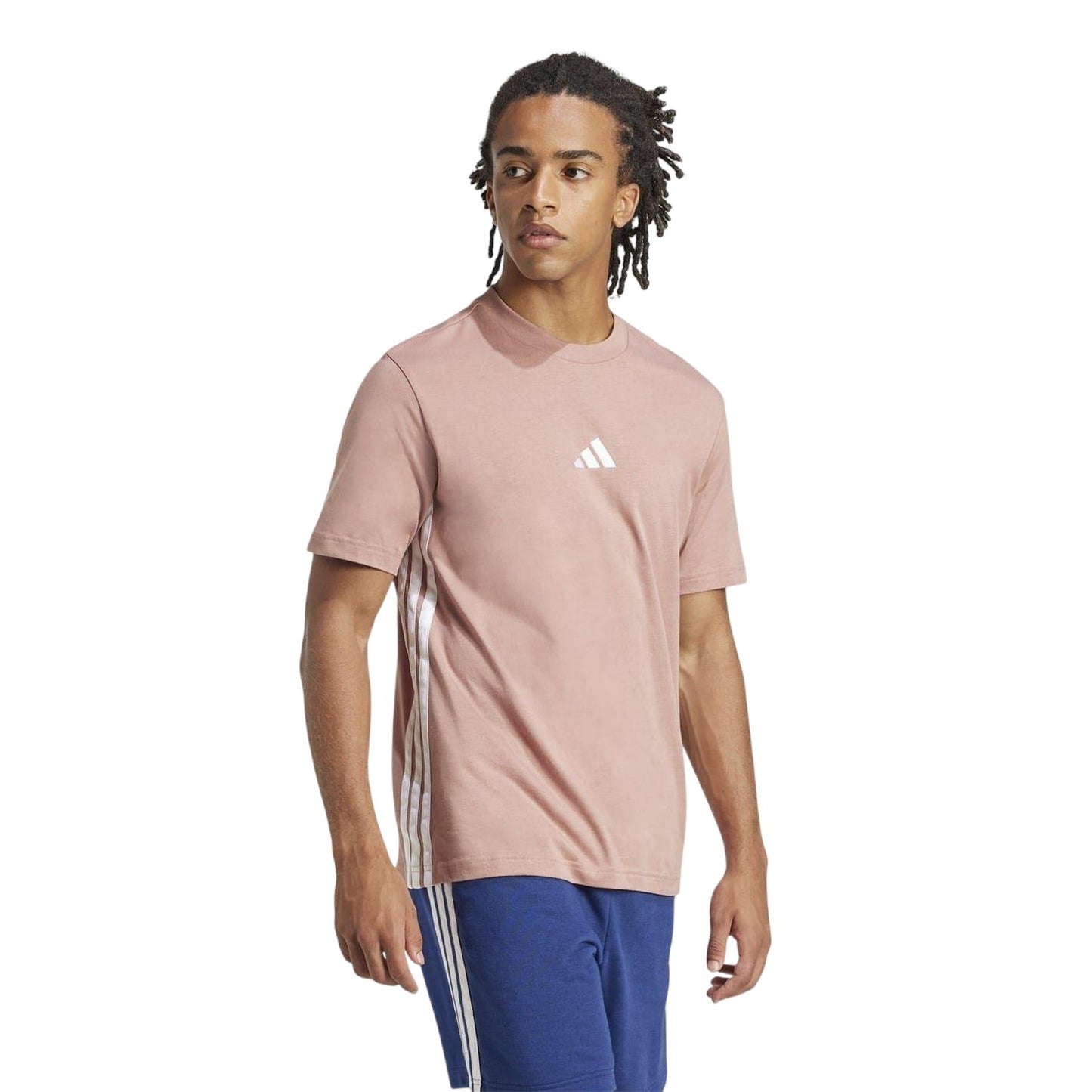 Clay-White - Lifestyle - Adidas Mens Essential 3 Stripes Single Jersey T-Shirt
