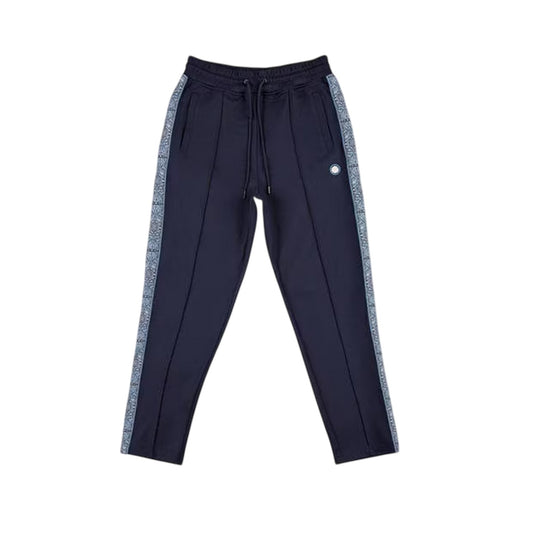 Navy - Front - Pretty Green Mens Paisley Tracksuit Bottoms