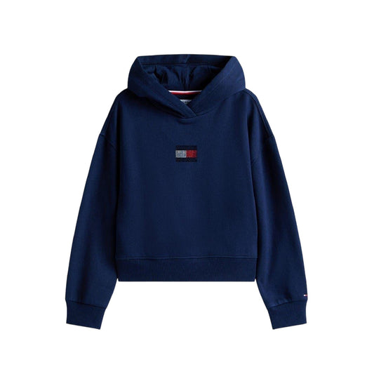 Navy - Front - Tommy Hilfiger Childrens-Kids Diamante Regular Long-Sleeved Hoodie