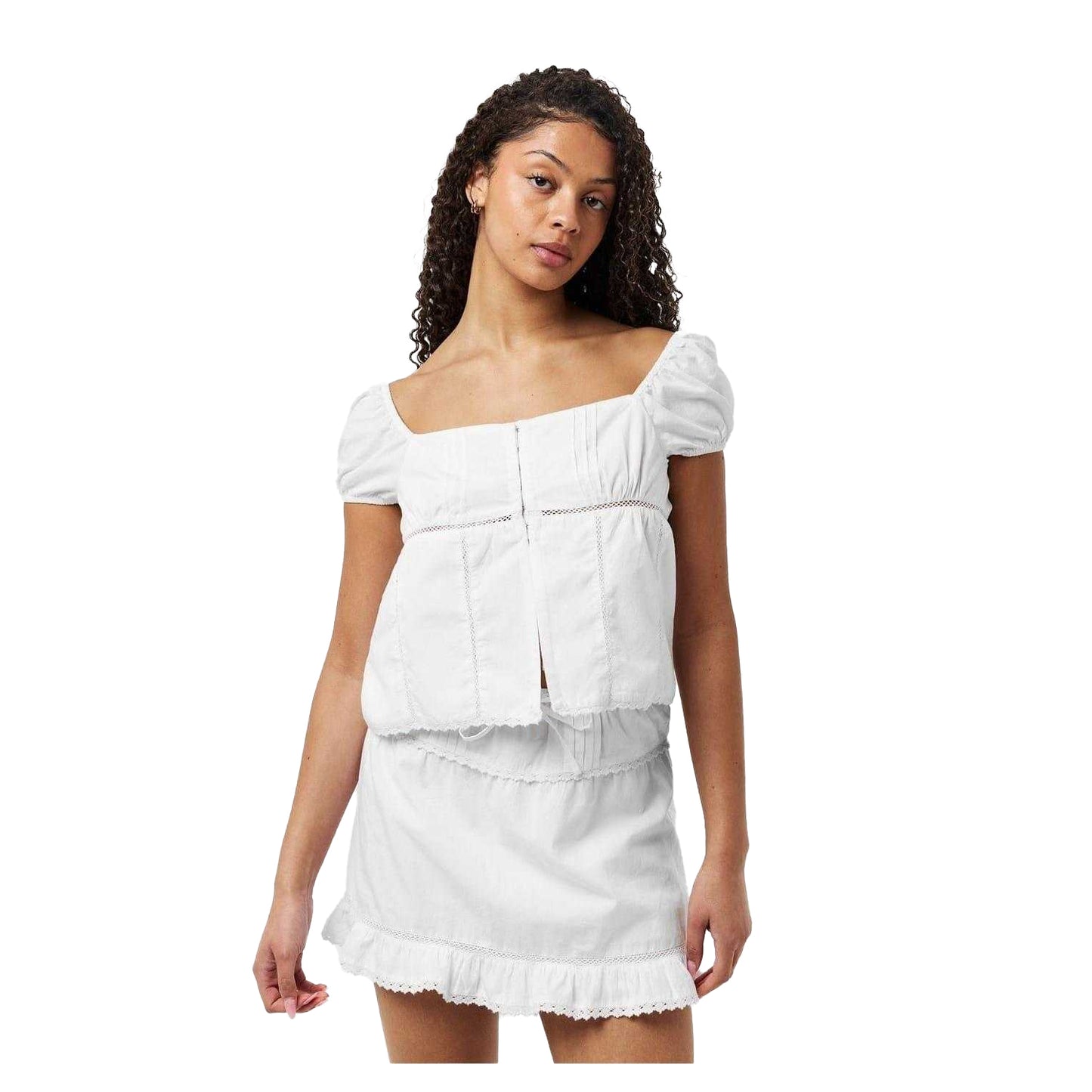 Bright White - Side - Jack Wills Womens-Ladies Embroidered Top