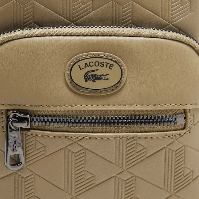 Beige - Pack Shot - Lacoste Monogram Leather Satchel