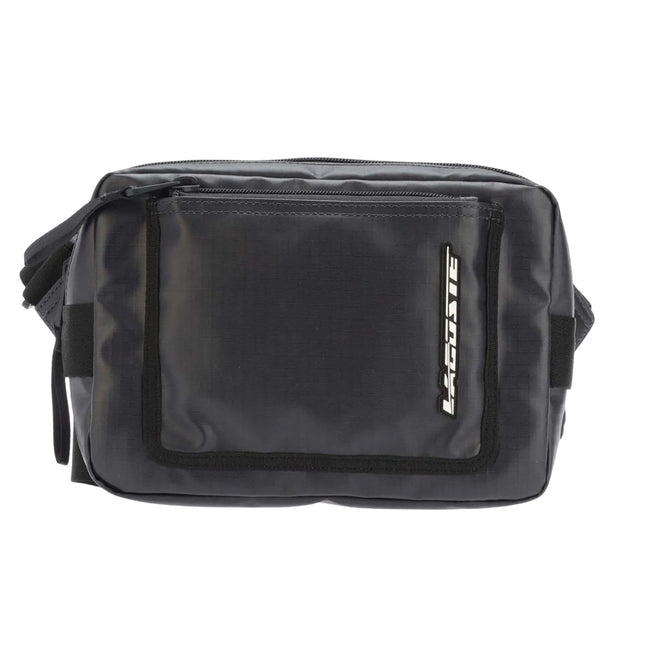 Black - Front - Lacoste Contrast Detail Zipped Satchel