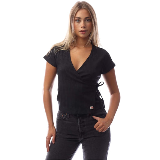 Caviar - Front - Levis Womens-Ladies V Neck Short-Sleeved Wrap Top