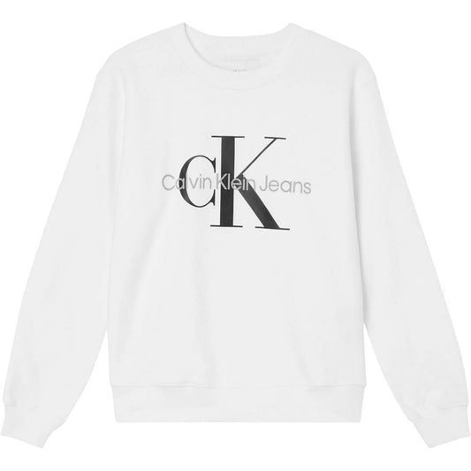 Bright White - Front - Calvin Klein Womens-Ladies Logo Long-Sleeved Sweatshirt