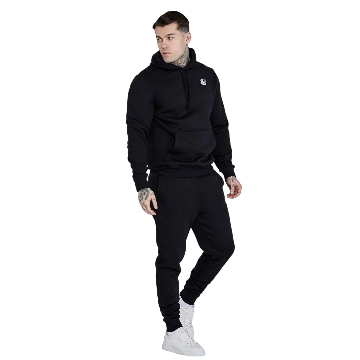 Black - Lifestyle - SikSilk Mens Casual Hoodie