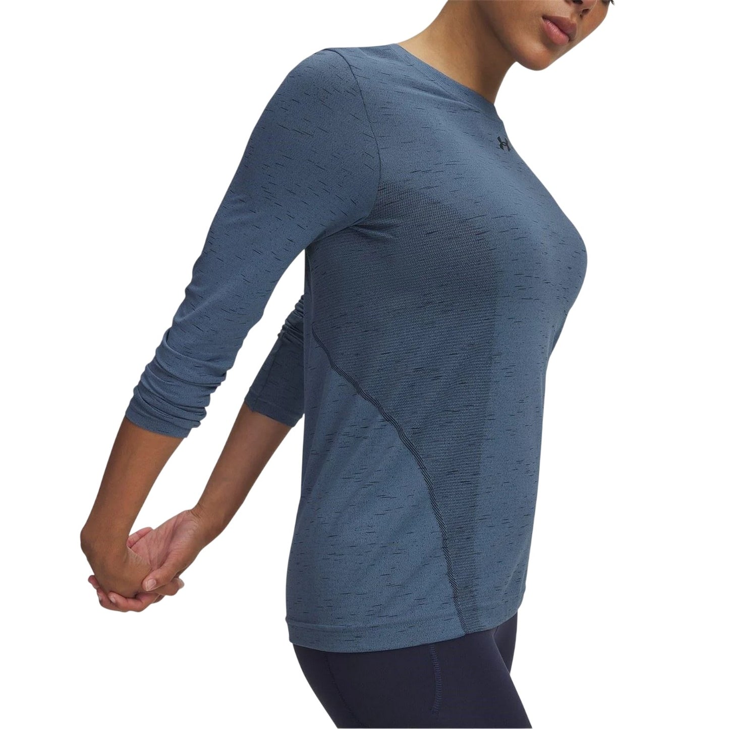 Blue Smoke - Side - Under Armour Womens-Ladies Vanish Seamless Long-Sleeved Sweatshirt