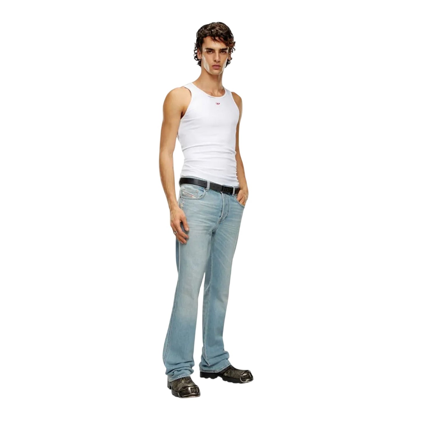 Blue Denim - Pack Shot - Diesel Mens 1998 Light Wash Straight Leg Jeans