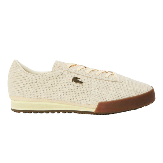 Off White - Front - Lacoste Mens Aura Leather Trainers