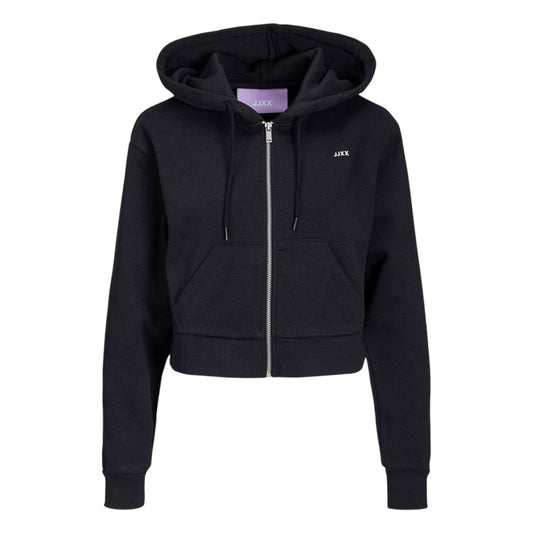 Black - Front - JJXX Womens-Ladies Abbie Hooded Casual Full Zip Hoodie