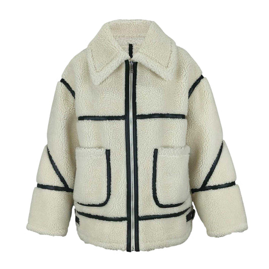 Cream - Front - Jack Wills Womens-Ladies Shearling Jacket