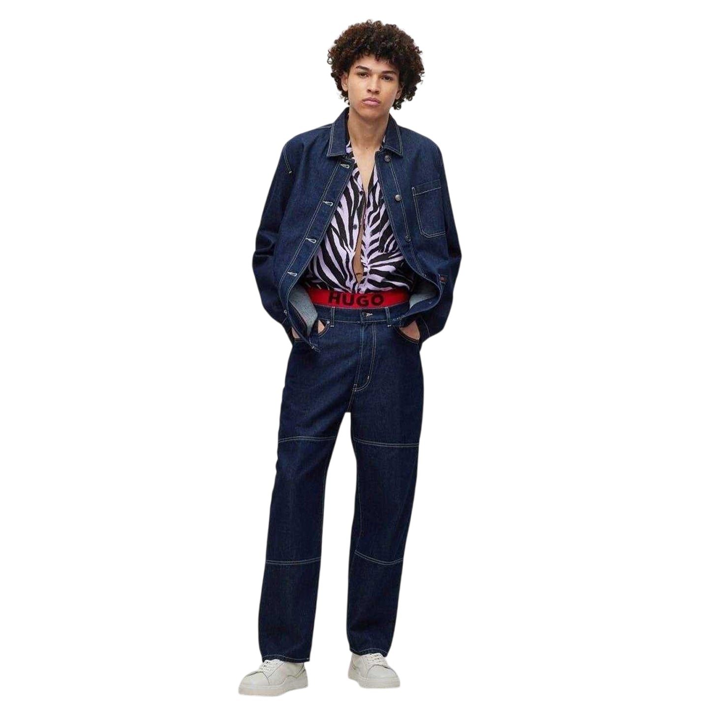 Dark Blue Faded - Side - Hugo Mens 080 Denim Jacket