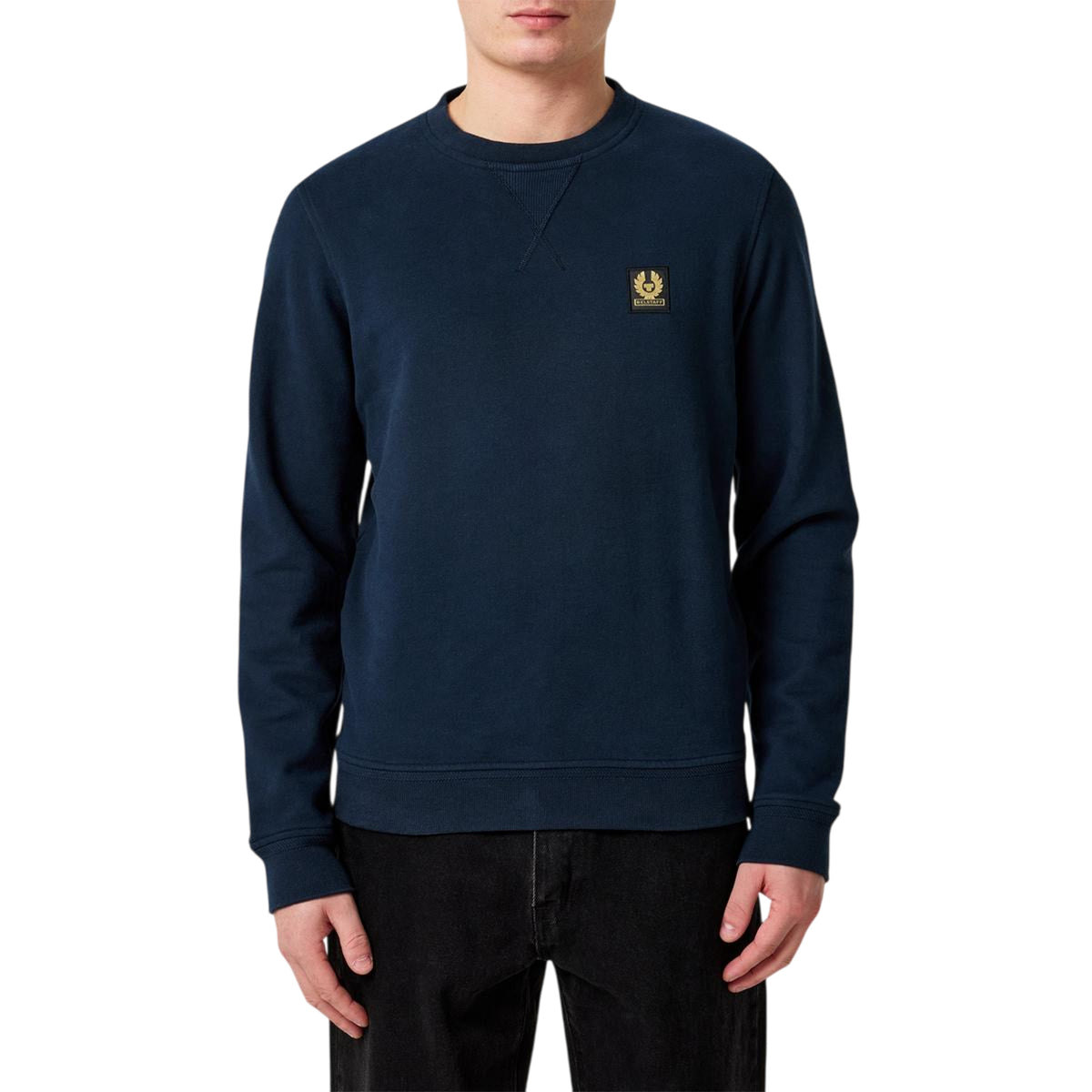 Ink - Side - Belstaff Mens Embroidered Logo Cotton Sweatshirt