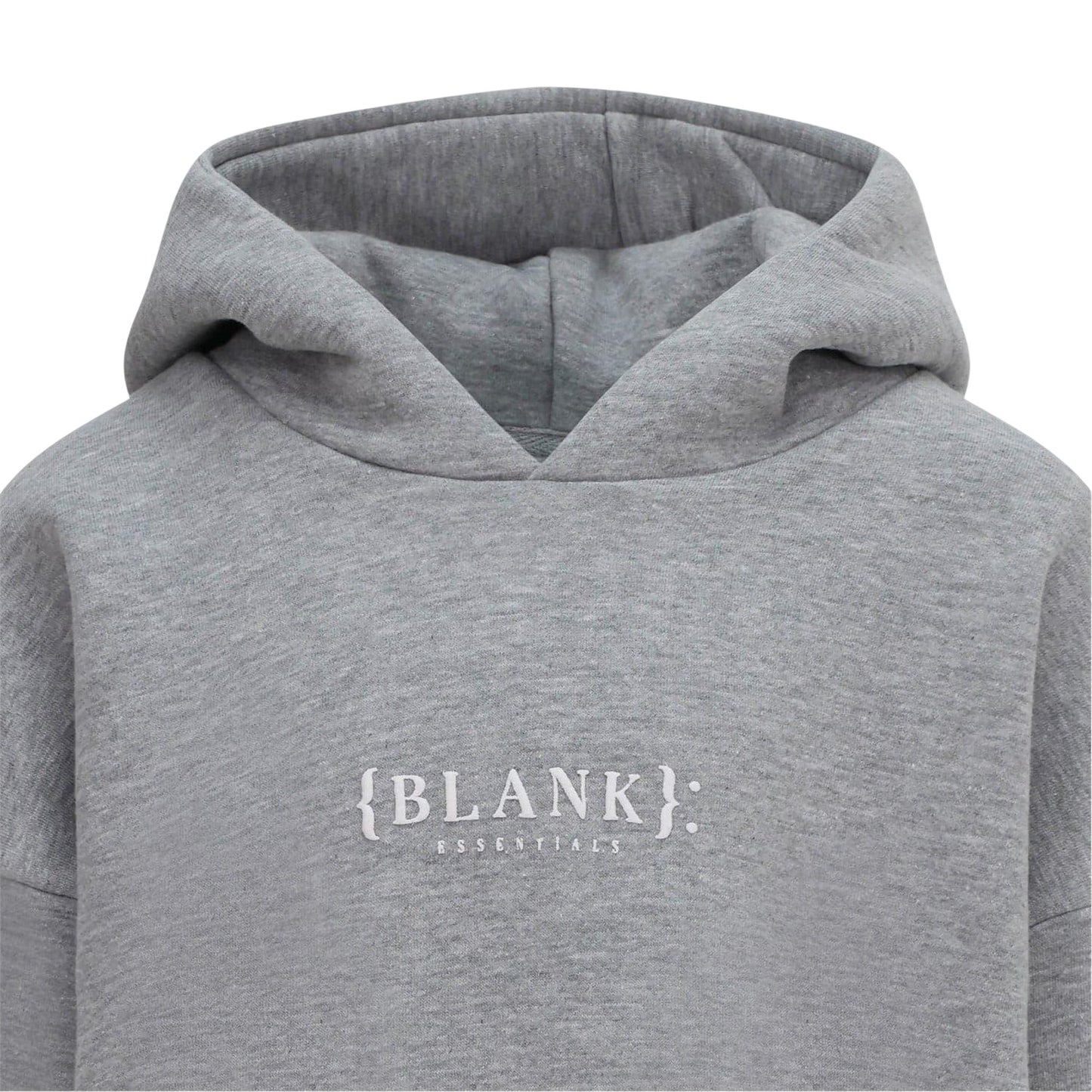 Grey Marl - Side - Blank Essentials Unisex Adult Core Puffer Hoodie