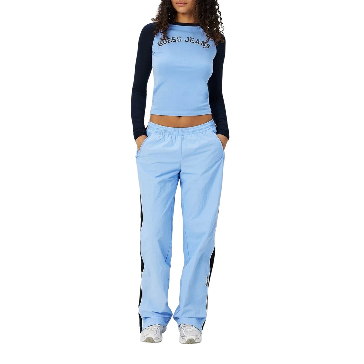 Floral-Blue - Pack Shot - Guess Womens-Ladies Relaxed Fit Joggers