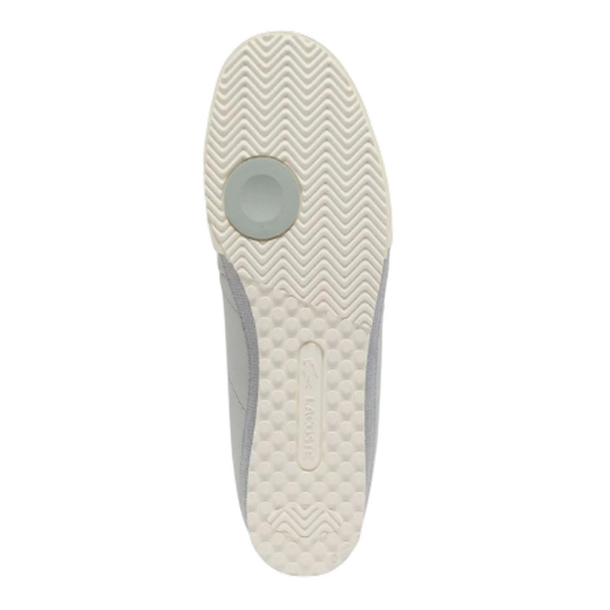 Grey-White - Pack Shot - Lacoste Womens-Ladies Aura Leather Ribbed Sole Trainers