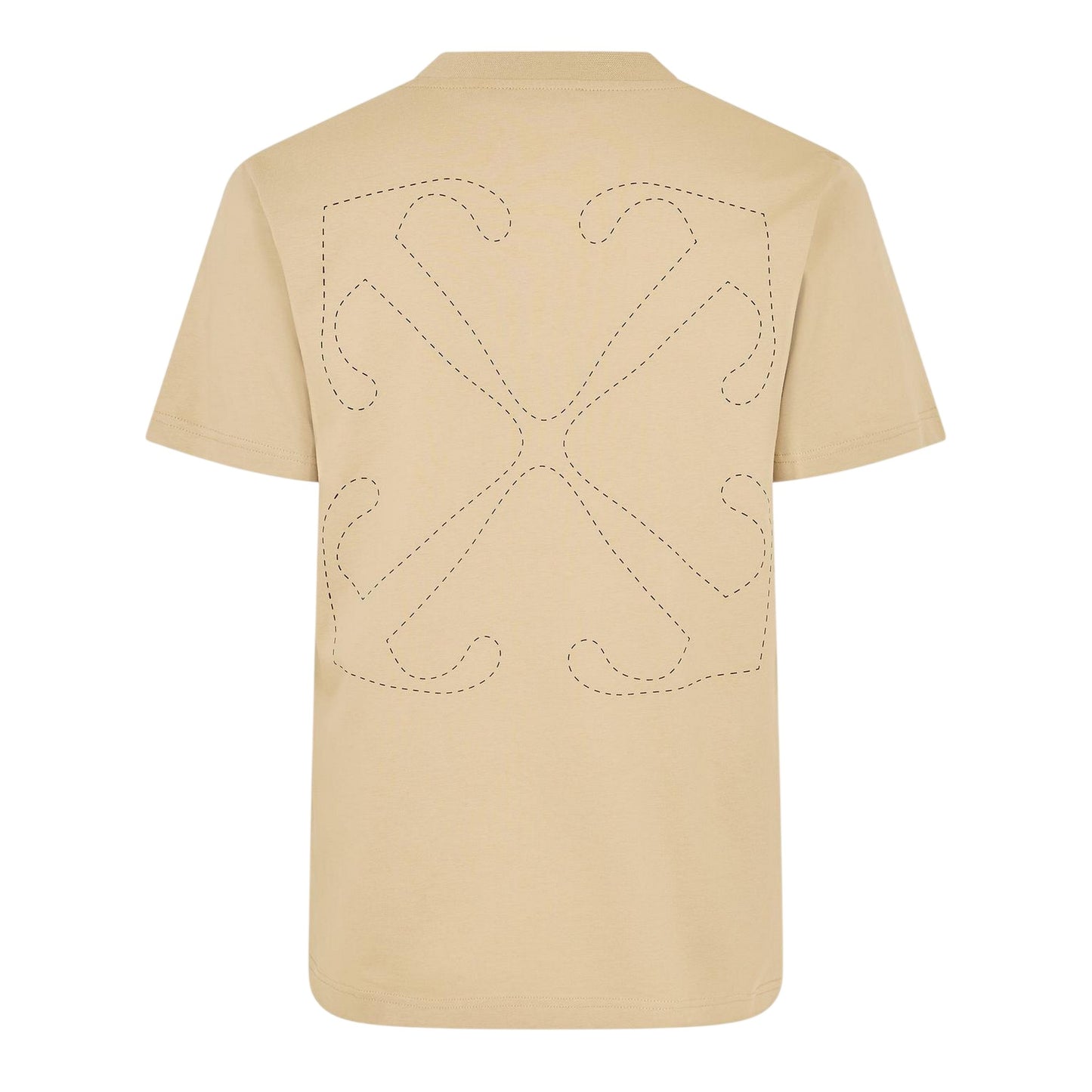 Brown Rice - Back - Off White Mens Arrow Logo Crew Neck Slim T-Shirt