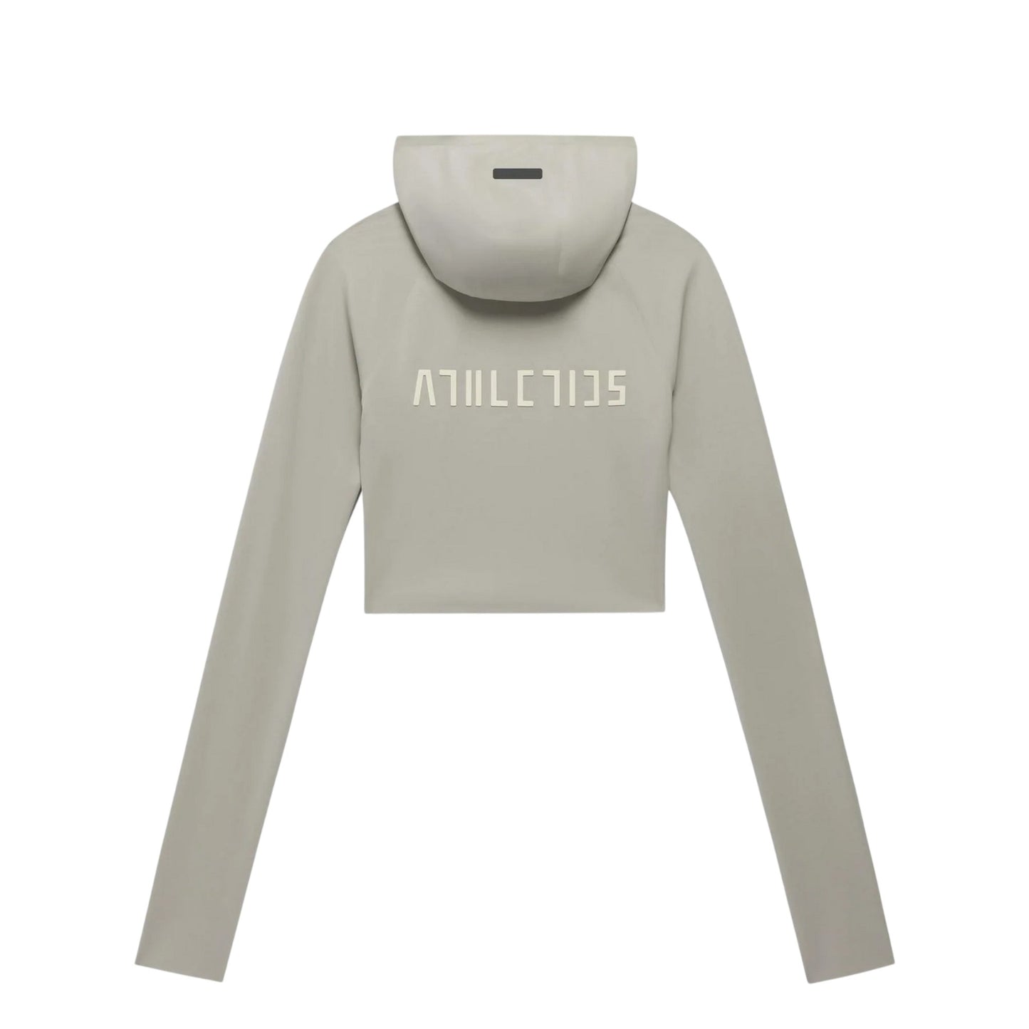 Sesame - Back - Adidas Womens-Ladies Ath Logo Crop Hoodie