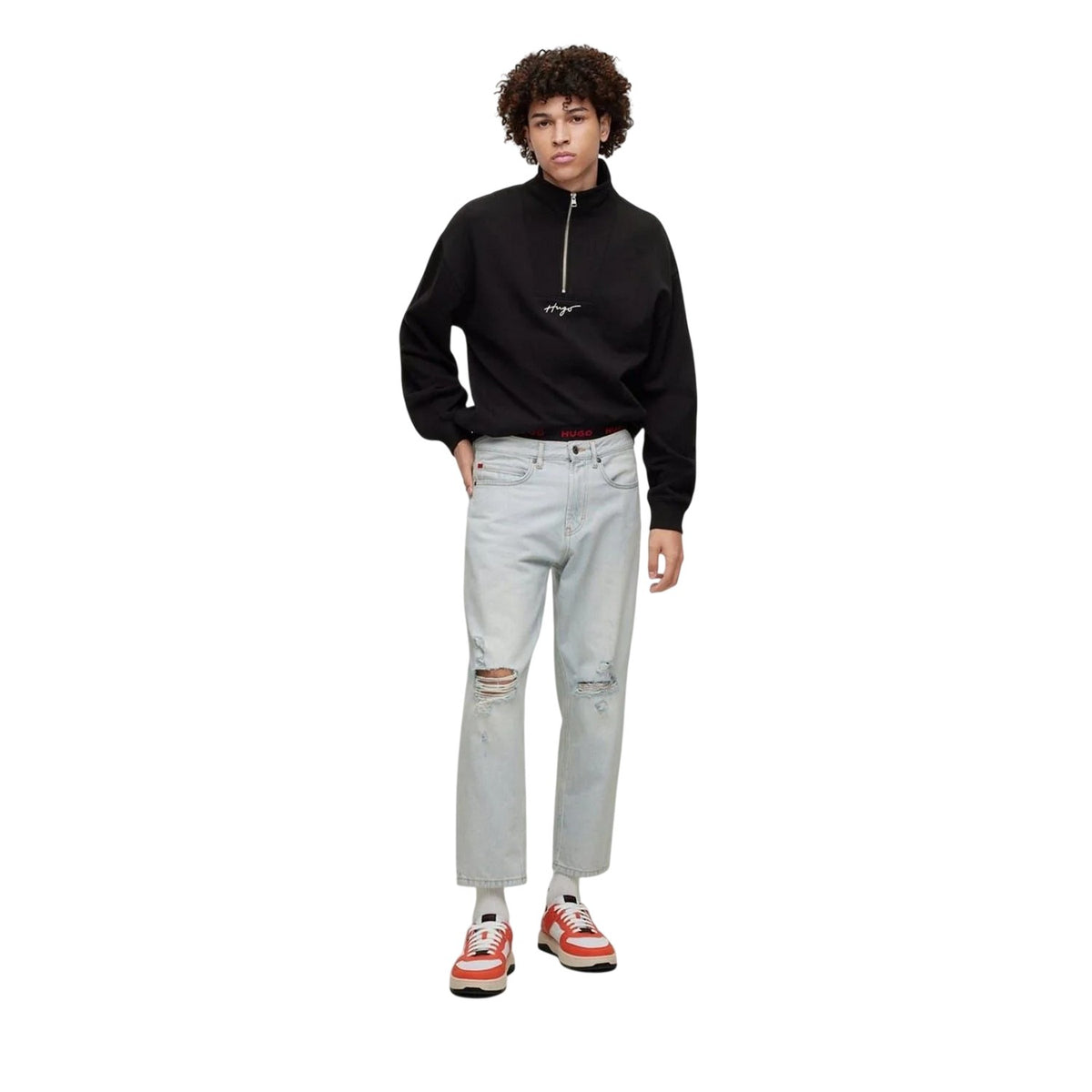 Light Blue - Pack Shot - Hugo Mens 340 Regular Jeans