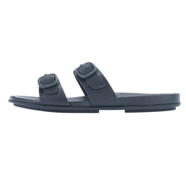 Navy - Lifestyle - FitFlop Womens-Ladies Gracie Leather Double Buckle Sandals