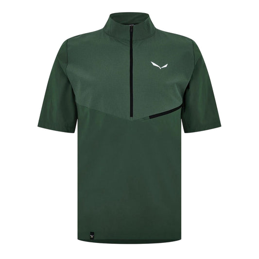 Green - Front - Salewa Mens High-Neck Regular Sports Top
